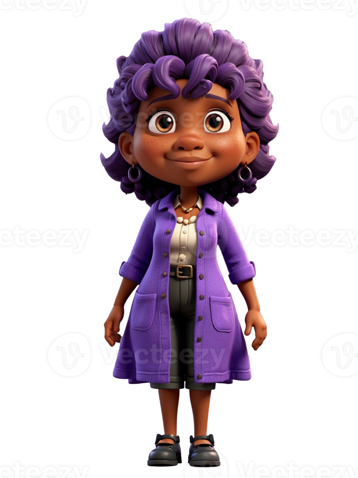 AI generated Grandmother cartoon 3d illustration character transparent background. png