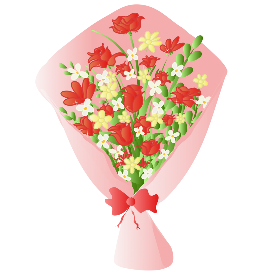 a bouquet of flowers on a transparent background png