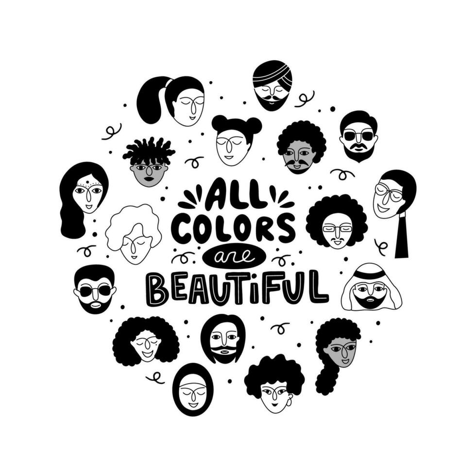 All colors are beautiful lettering. vector