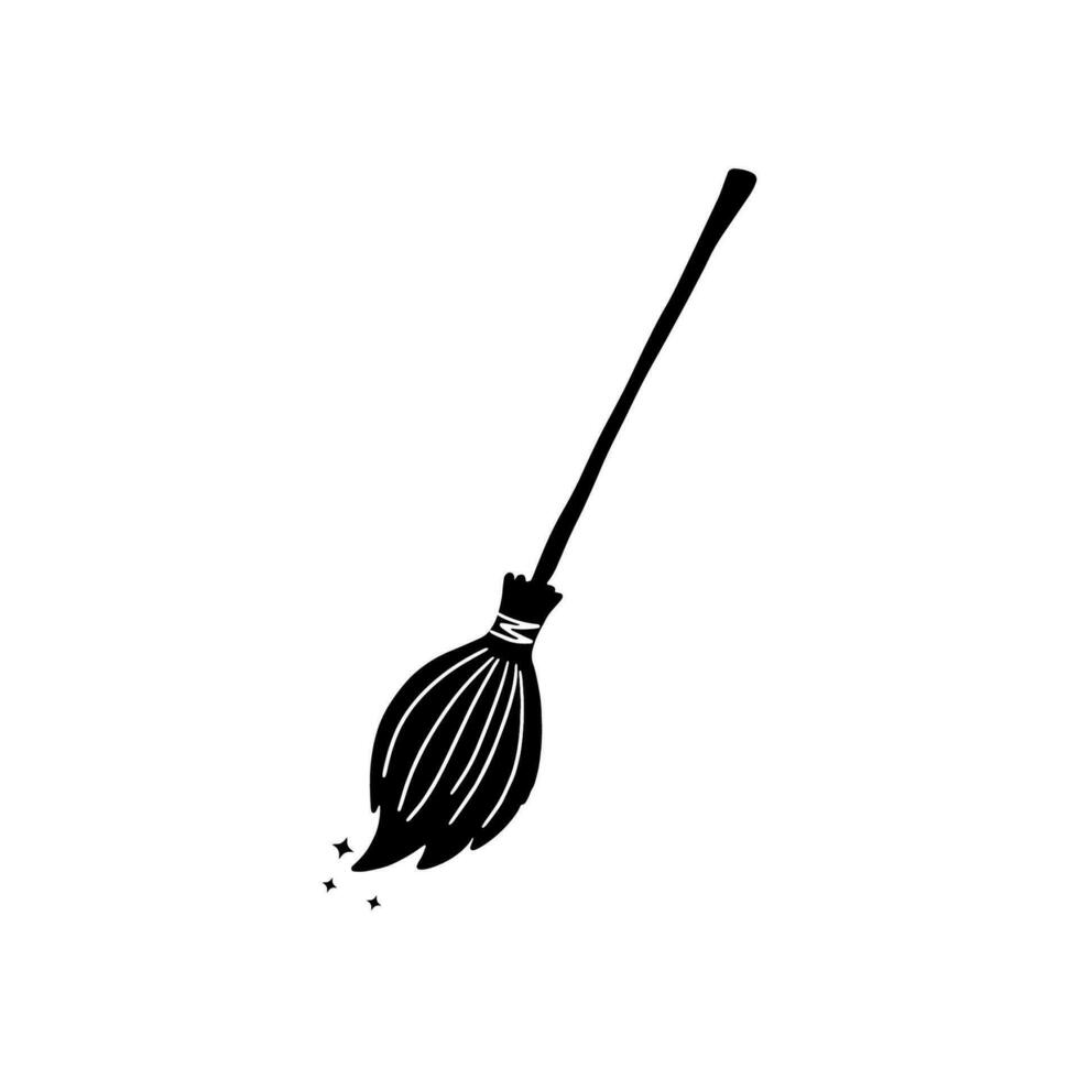 Witch's broom isolated on a white background. vector