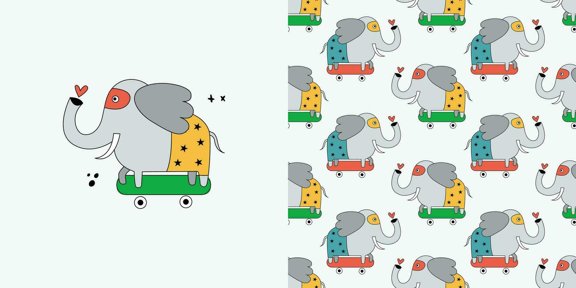 Elephant seamless pattern. vector