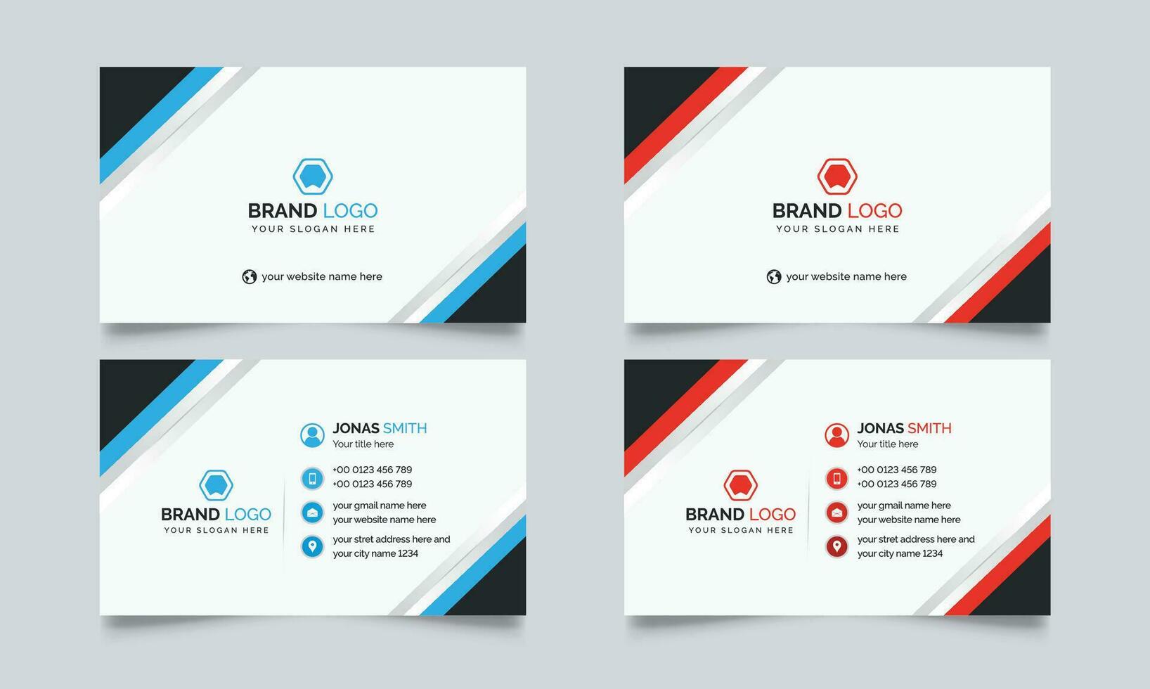 Creative professional corporate business card template design. Visiting card for corporate print. Modern and simple business card design. vector