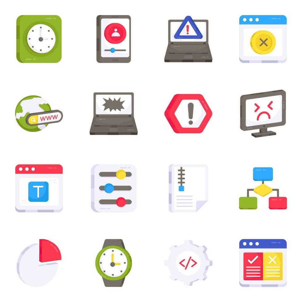 paquete de iconos planos de interfaz de usuario vector