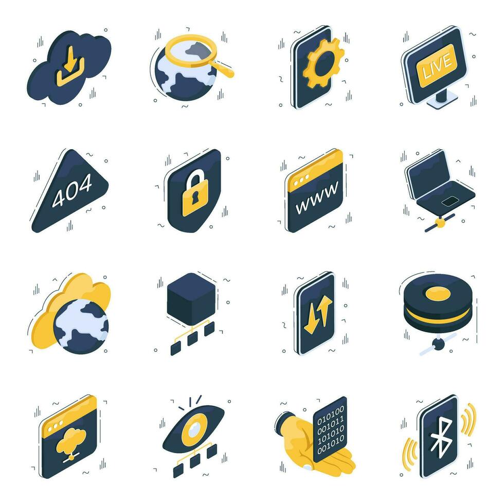 Set of Smart Technology Isometric Icons vector