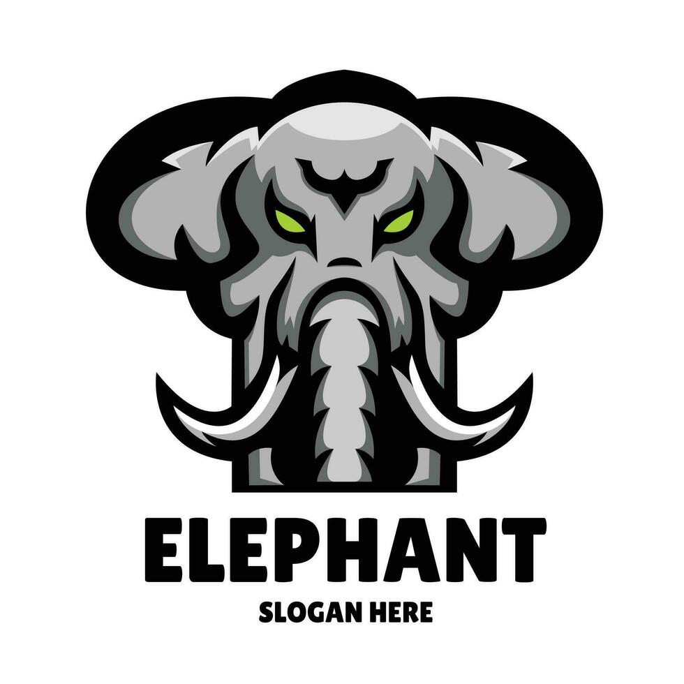 elephant mascot logo esports illustration vector