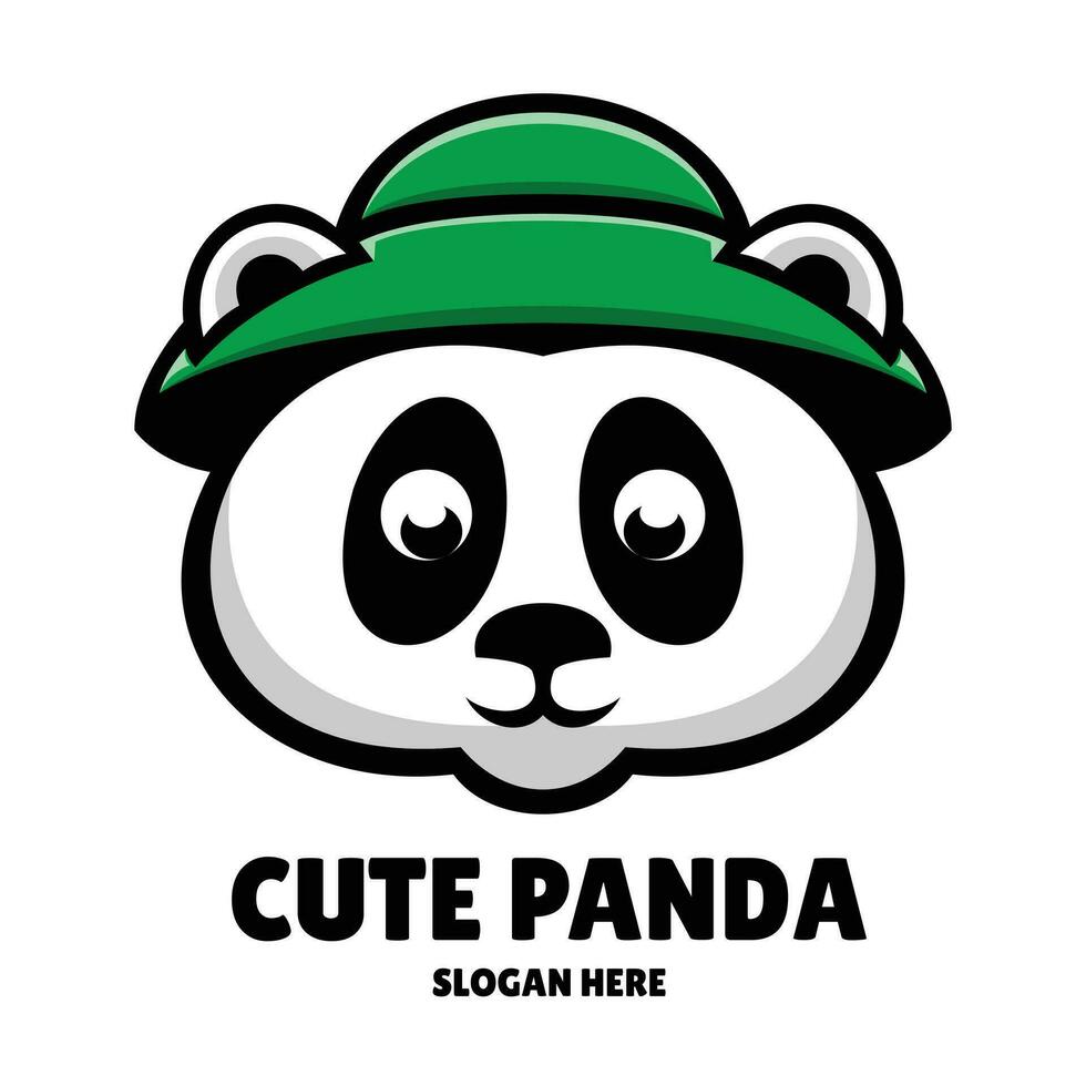 cute panda mascot logo esports illustration vector