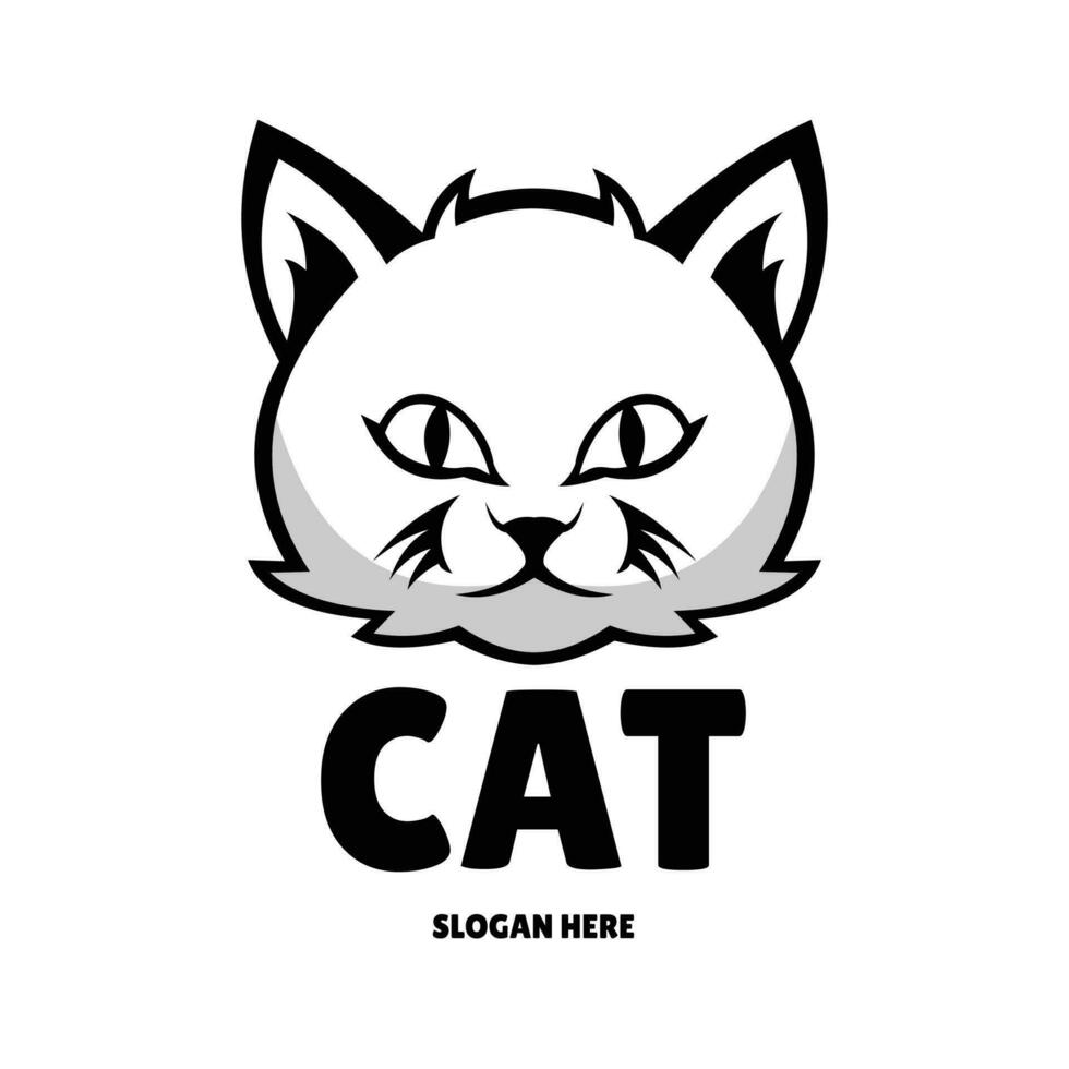 linda gato mascota logo esports ilustración vector