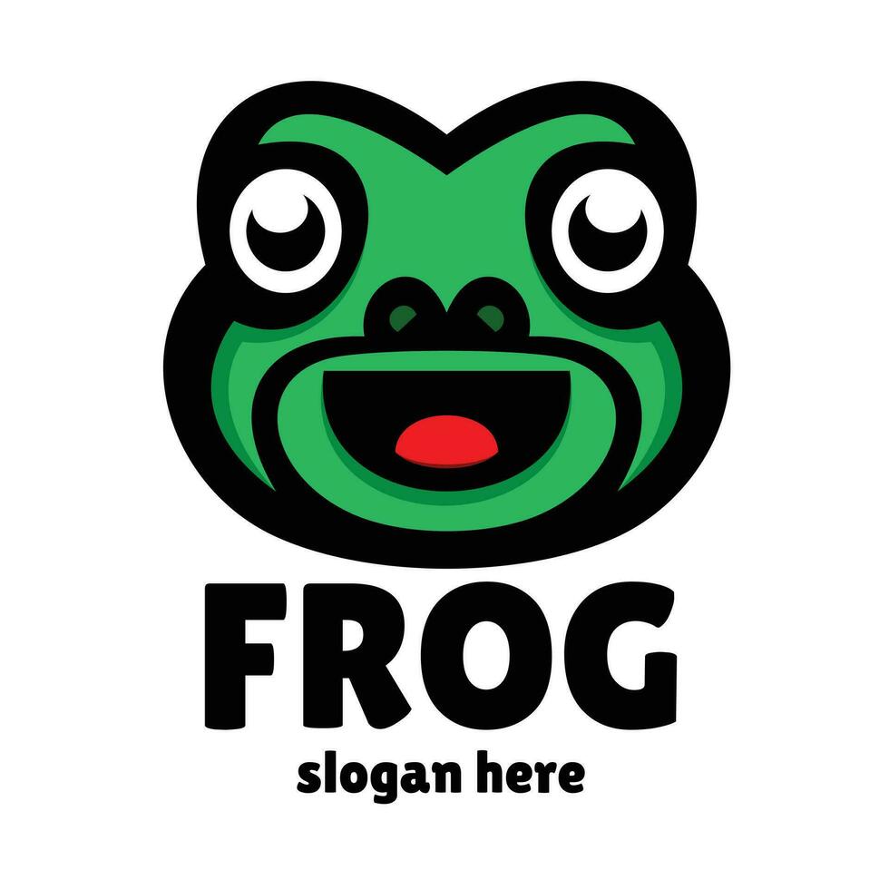 cute frog mascot logo design illustration vector