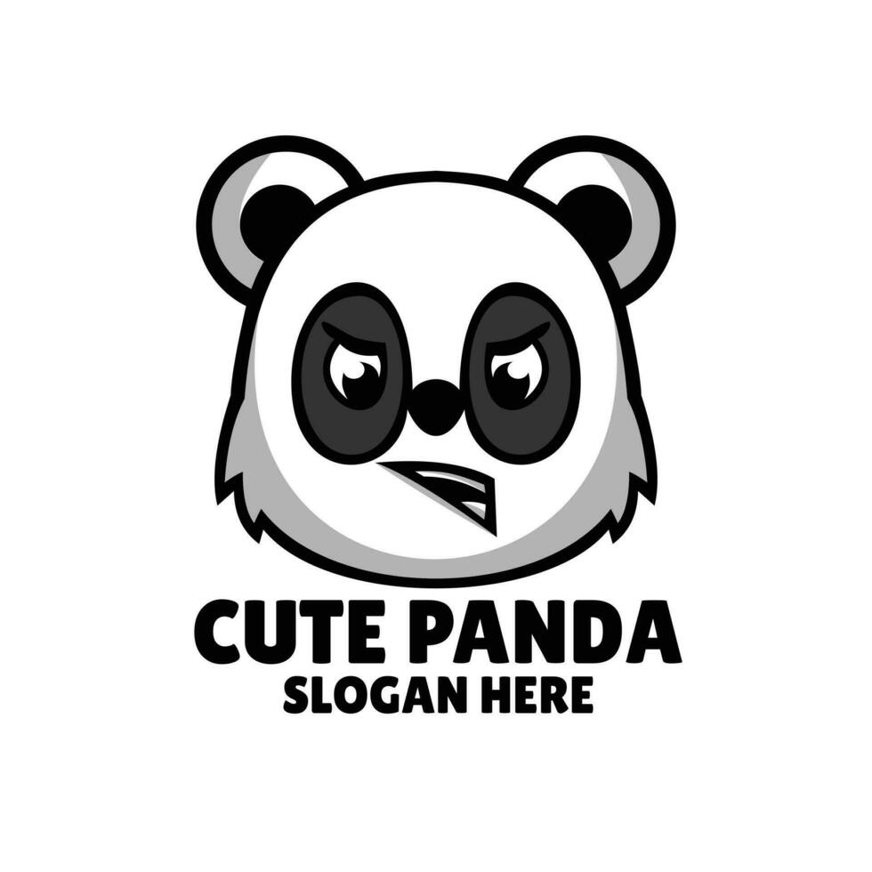 cute panda mascot logo esports illustration vector