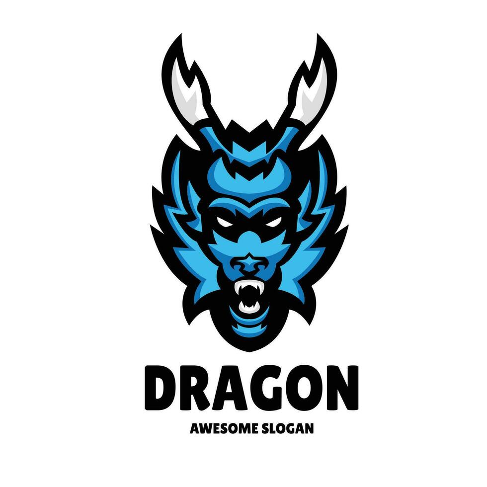 Ilustración de diseño de logotipo de mascota de dragón vector