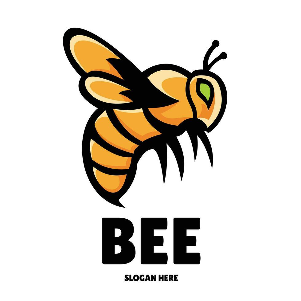 abeja mascota logo diseño ilustración vector