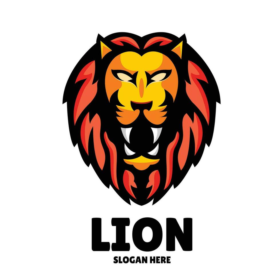 león mascota logo esports ilustración vector