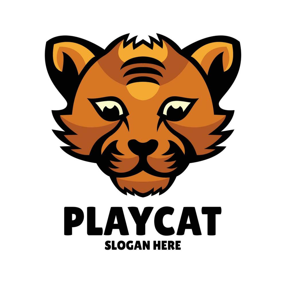 linda gato mascota logo esports ilustración vector