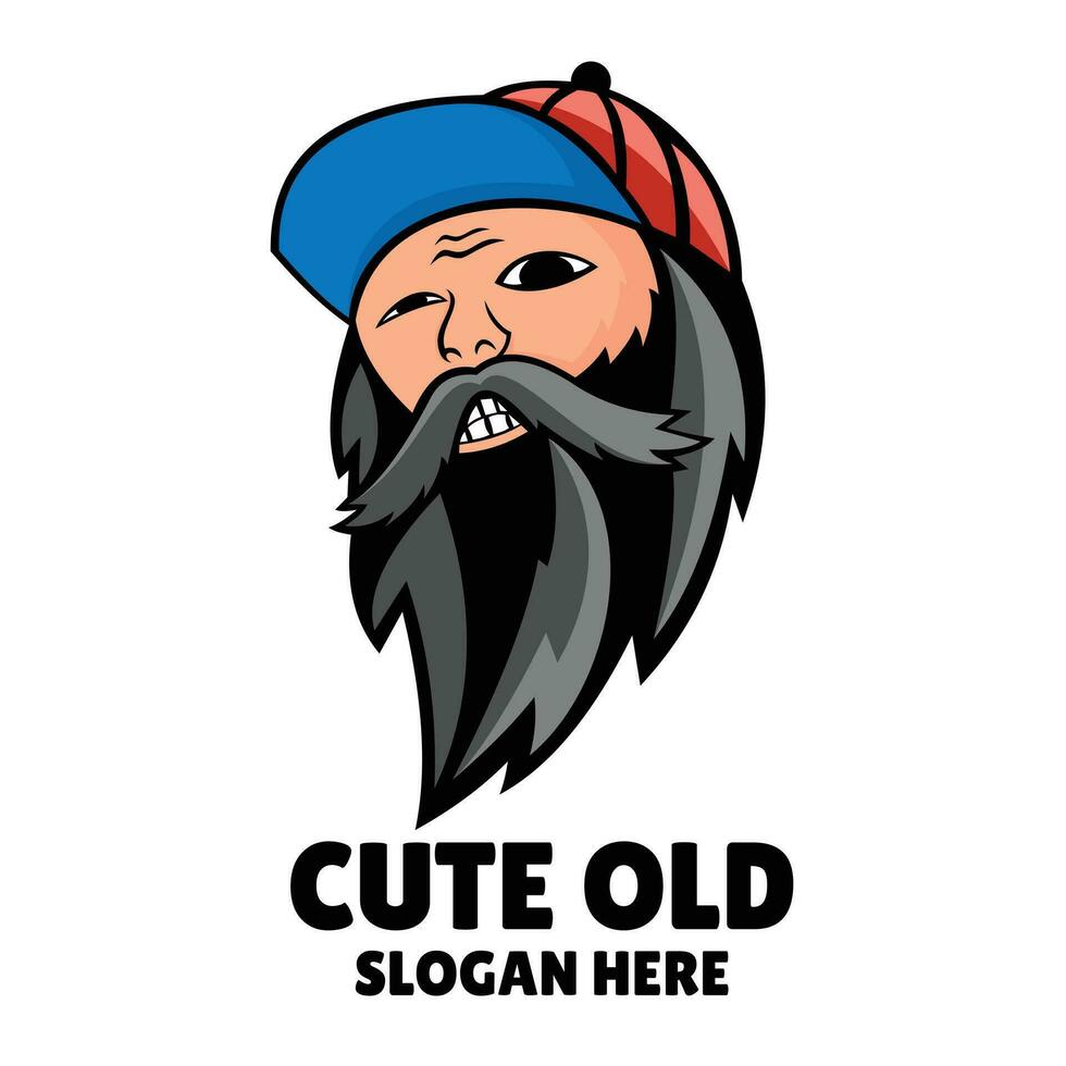 linda antiguo hombre mascota logo diseño ilustración vector
