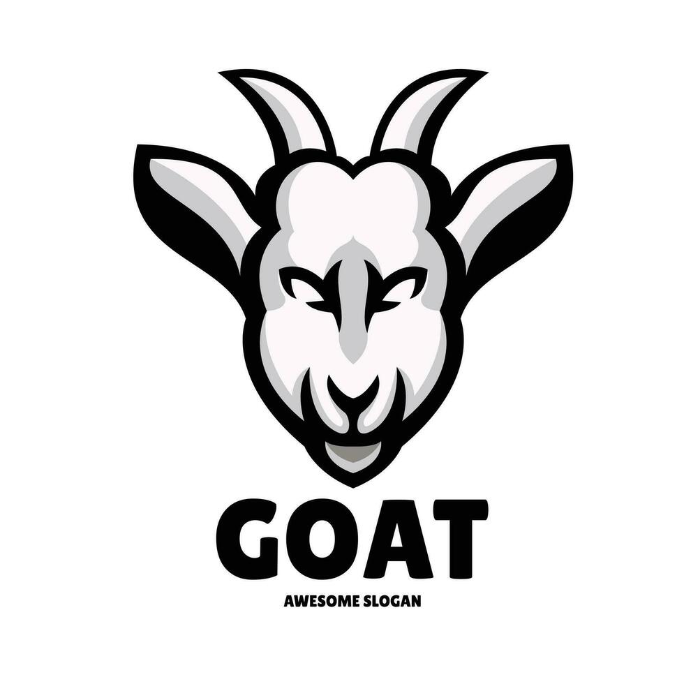 cabra mascota logo diseño ilustración vector