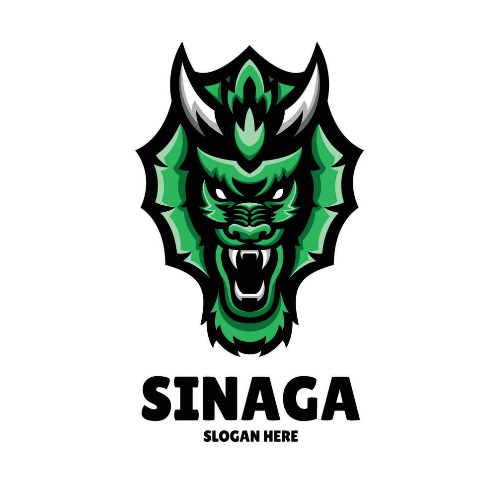 Ilustración de diseño de logotipo de mascota de dragón vector