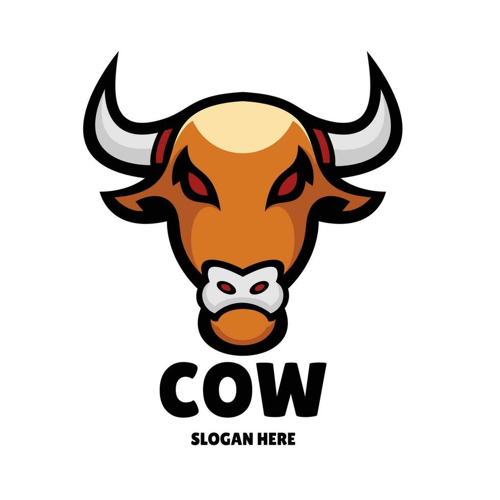 vaca mascota logo diseño ilustración vector