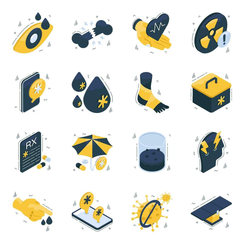 Pack of Pharmaceutical Flat Icons vector