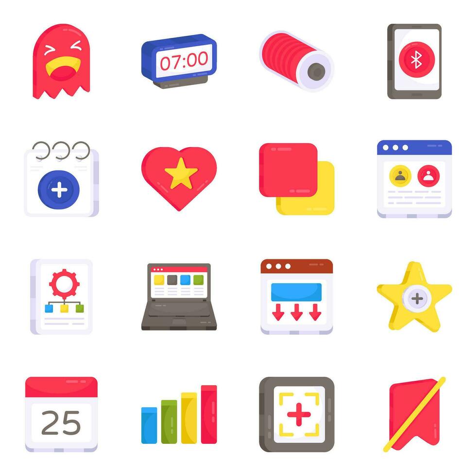 Pack of Modern Flat Icons vector