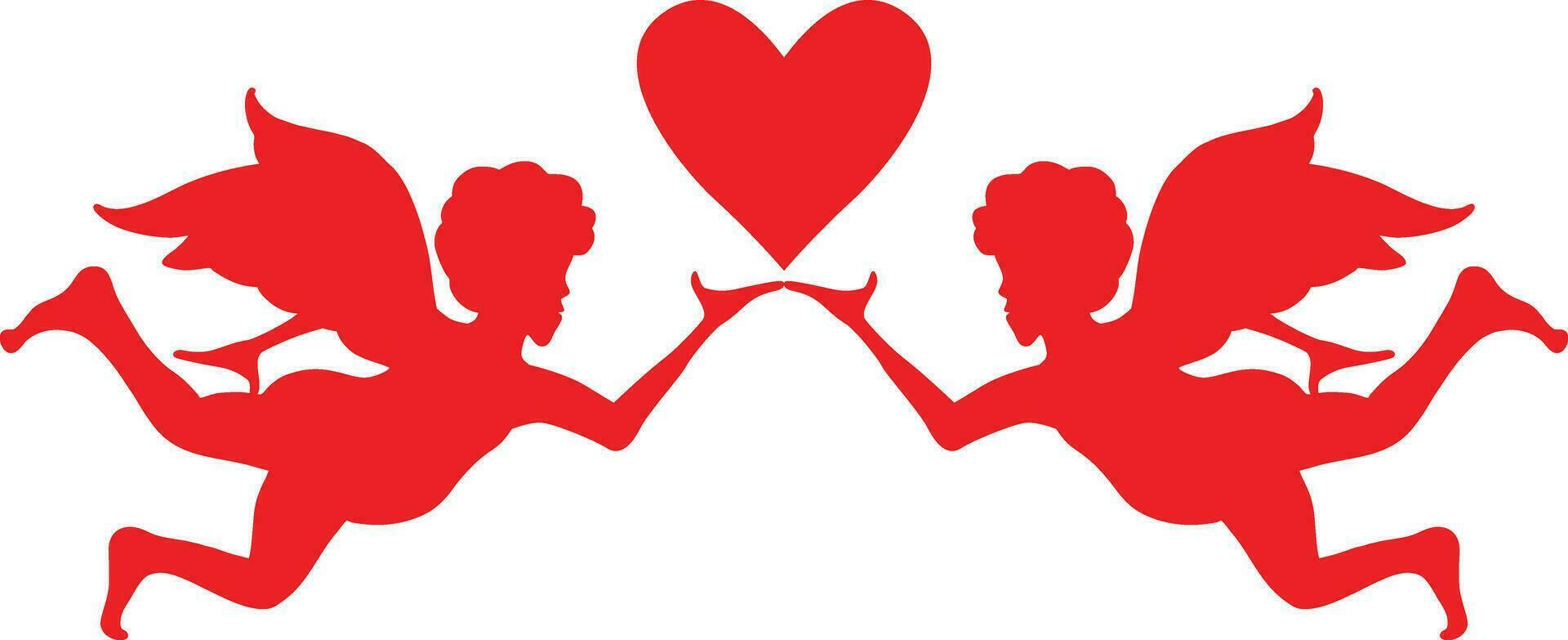 Cupid silhouette vector illustration