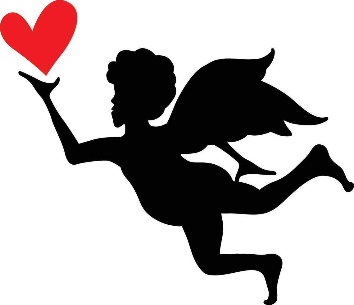 Cupid silhouette vector illustration
