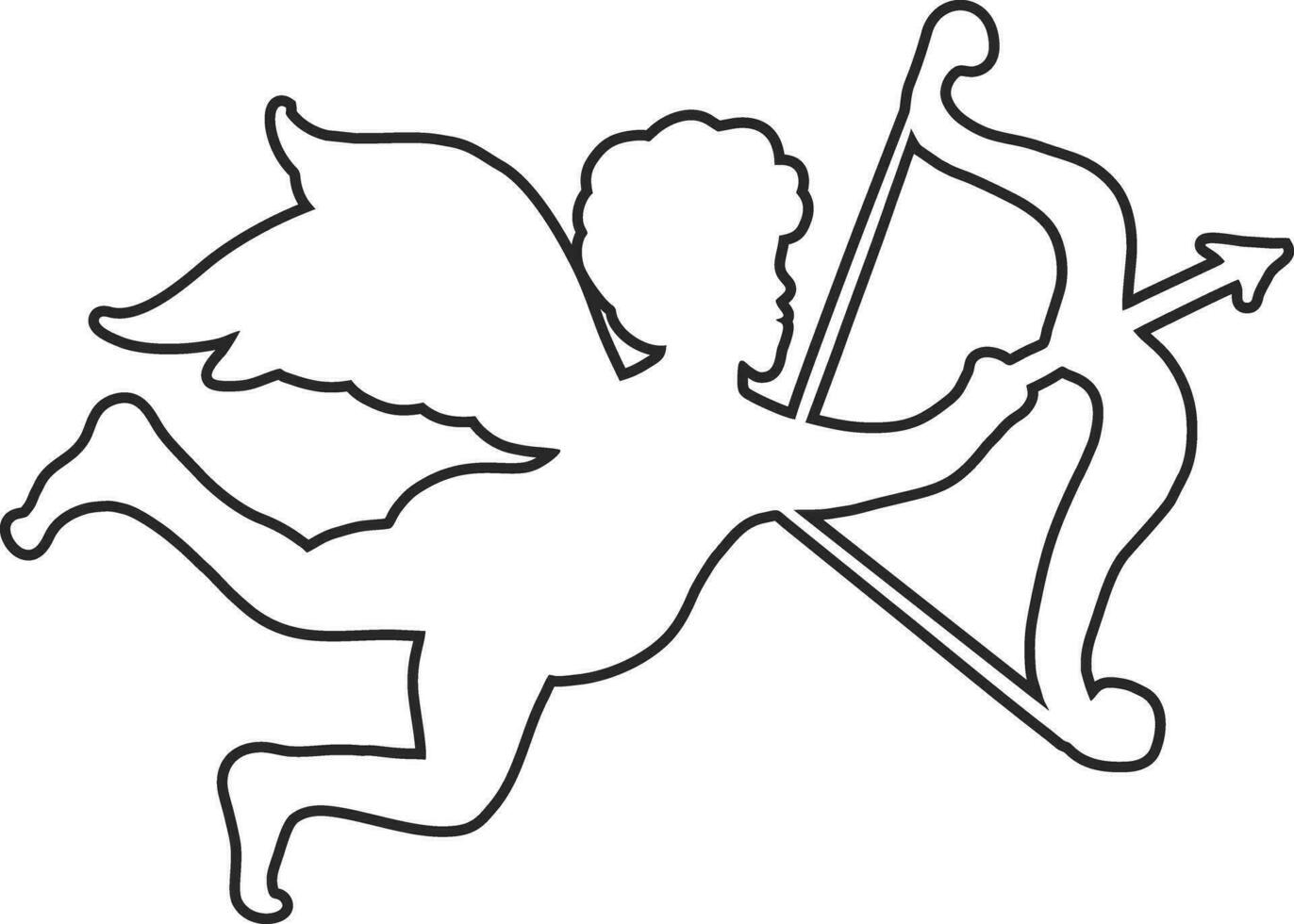 Cupid silhouette vector illustration