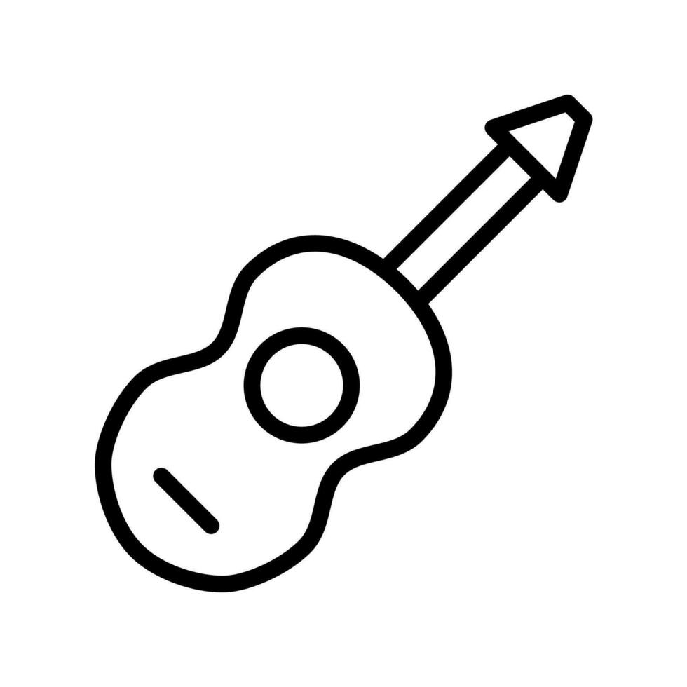 guitarra icono vector o logo ilustración estilo