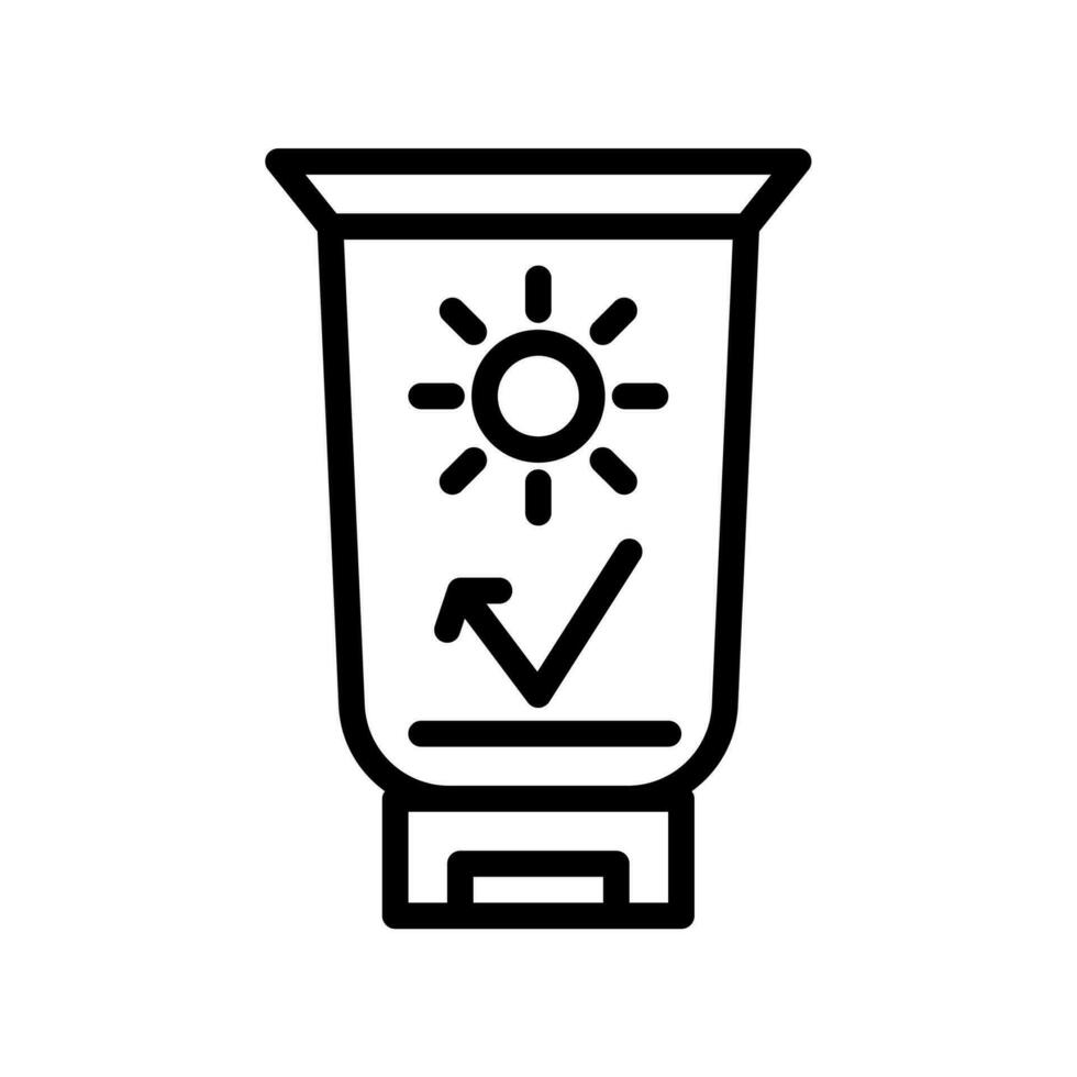 bloqueador solar icono vector o logo ilustración estilo