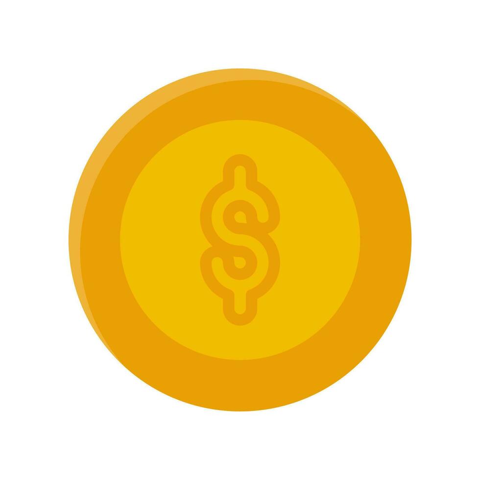 Coin dollar icon vector or logo illustration style