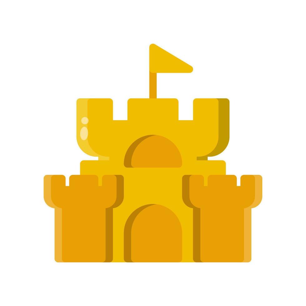 castillo icono vector o logo ilustración estilo