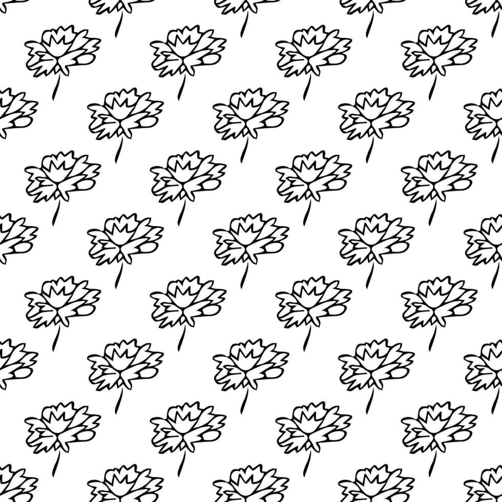 Summer seamless pattern with flowers doodle for decorative print, wrapping paper, greeting cards, wallpaper and fabric vector