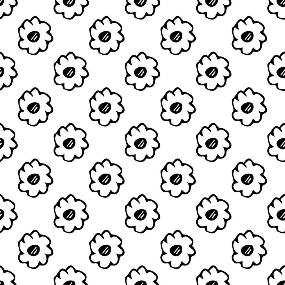 Summer seamless pattern with flowers doodle for decorative print, wrapping paper, greeting cards, wallpaper and fabric vector