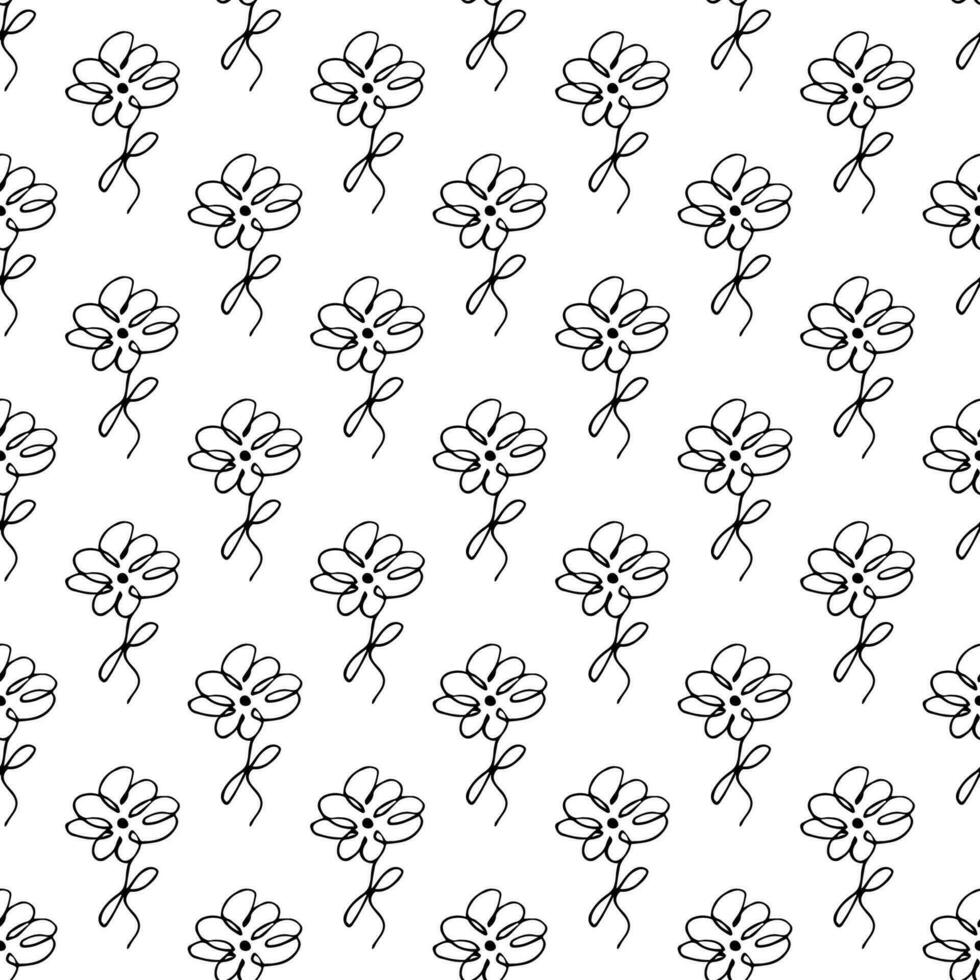 Summer seamless pattern with flowers doodle for decorative print, wrapping paper, greeting cards, wallpaper and fabric vector