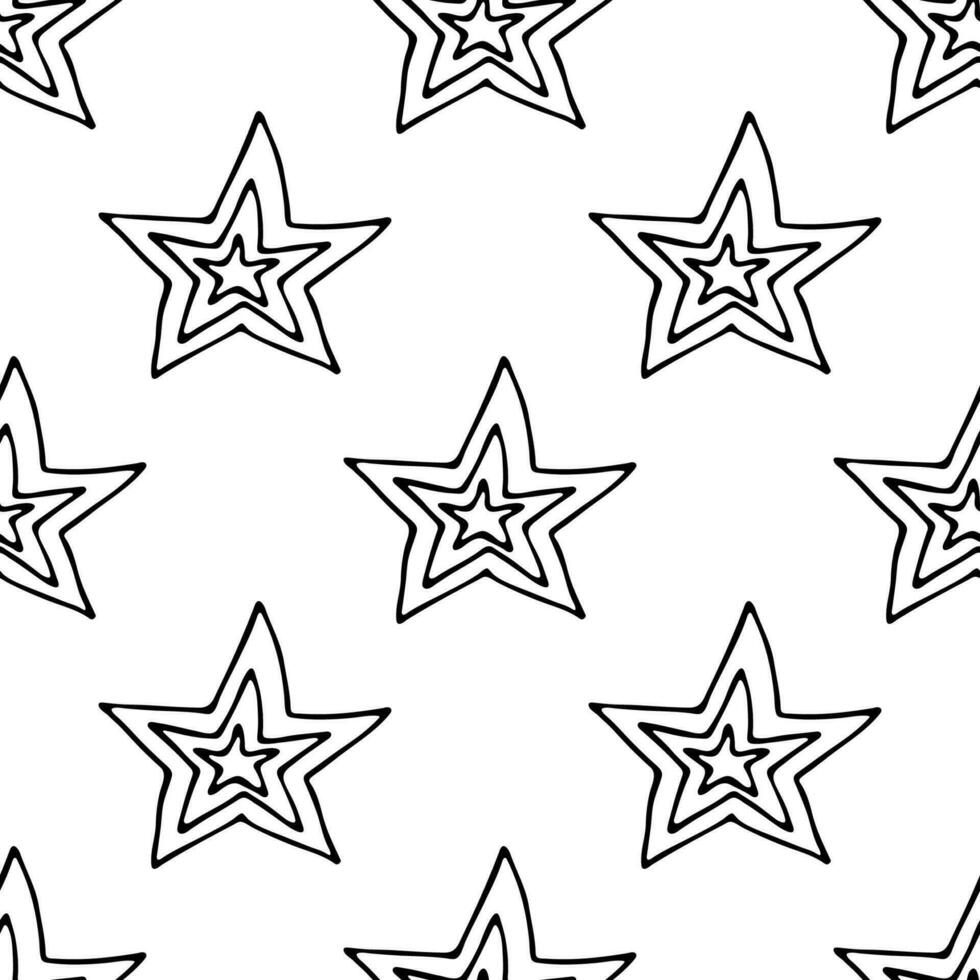 Seamless pattern with cute stars doodle for decorative print, wrapping paper, greeting cards, wallpaper and fabric vector