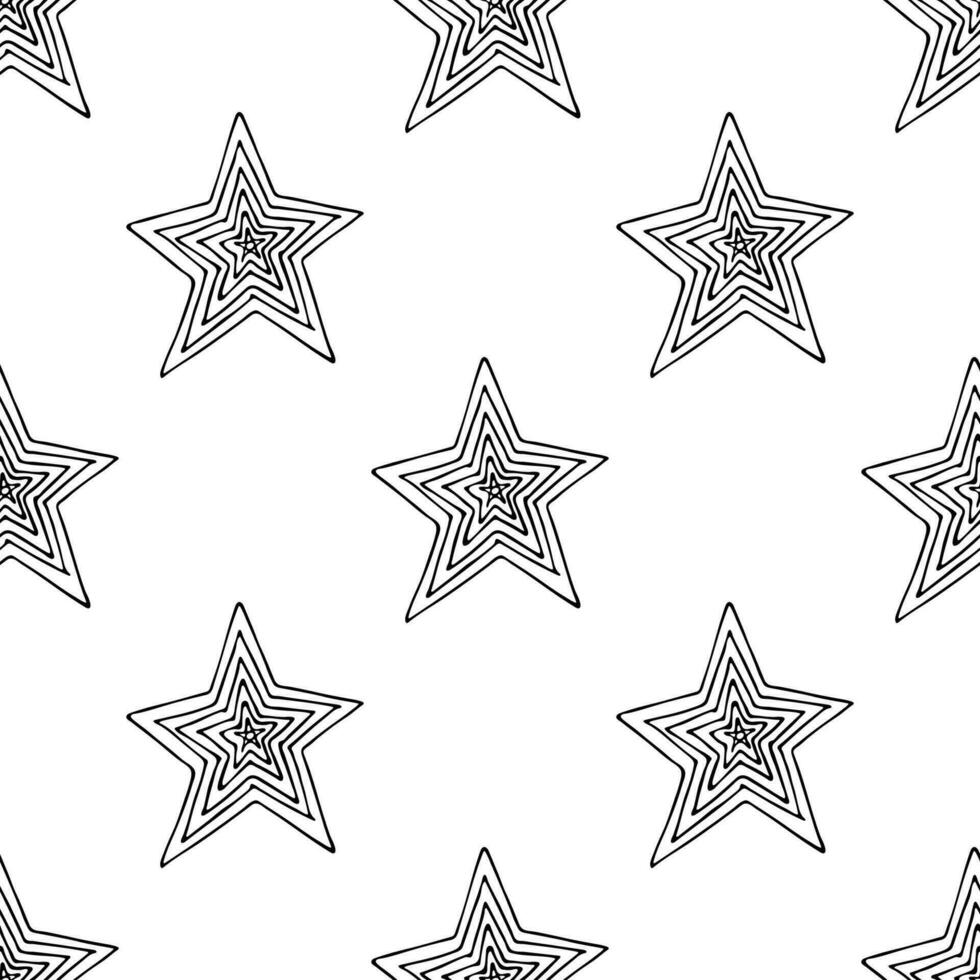 Seamless pattern with cute stars doodle for decorative print, wrapping paper, greeting cards, wallpaper and fabric vector