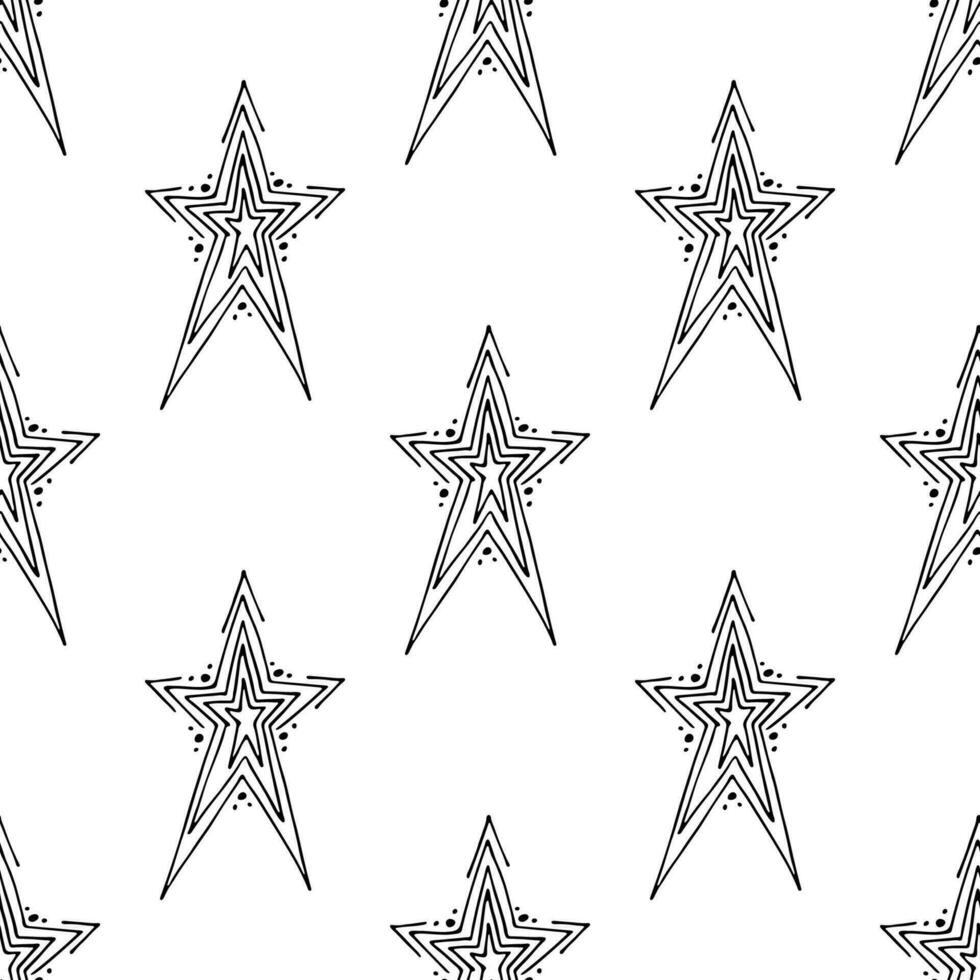 sin costura modelo con linda estrellas garabatear para decorativo imprimir, envase papel, saludo tarjetas, fondo de pantalla y tela vector