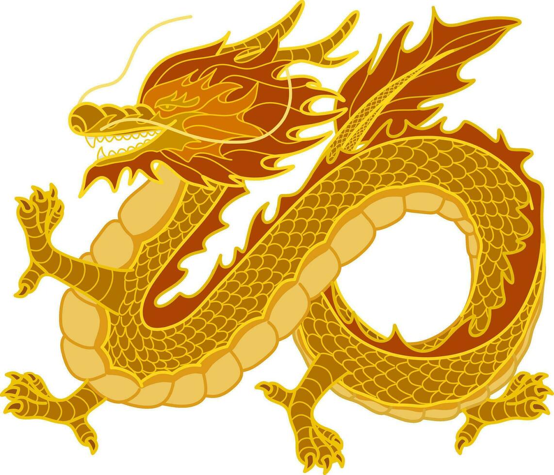 Golden Dragon for Chinese New Year Vector Illustration
