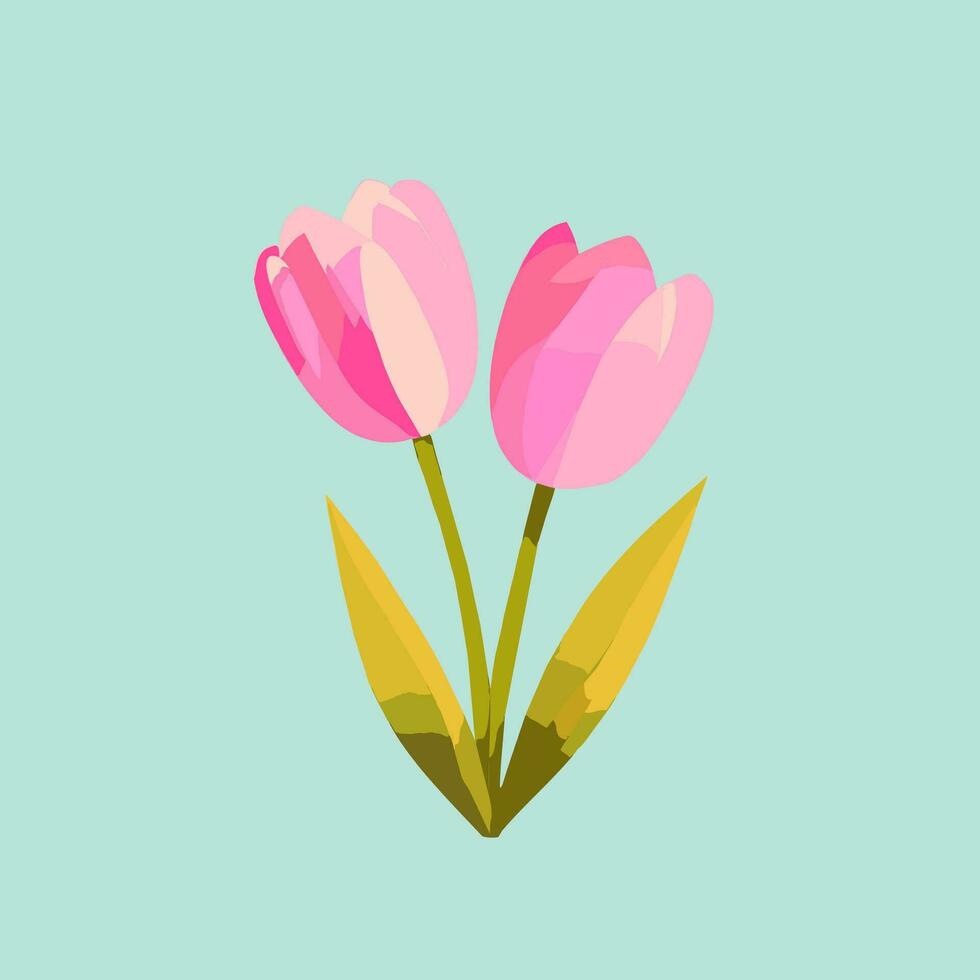 tulipán flor vector ilustración en plano estilo. primavera florecer.