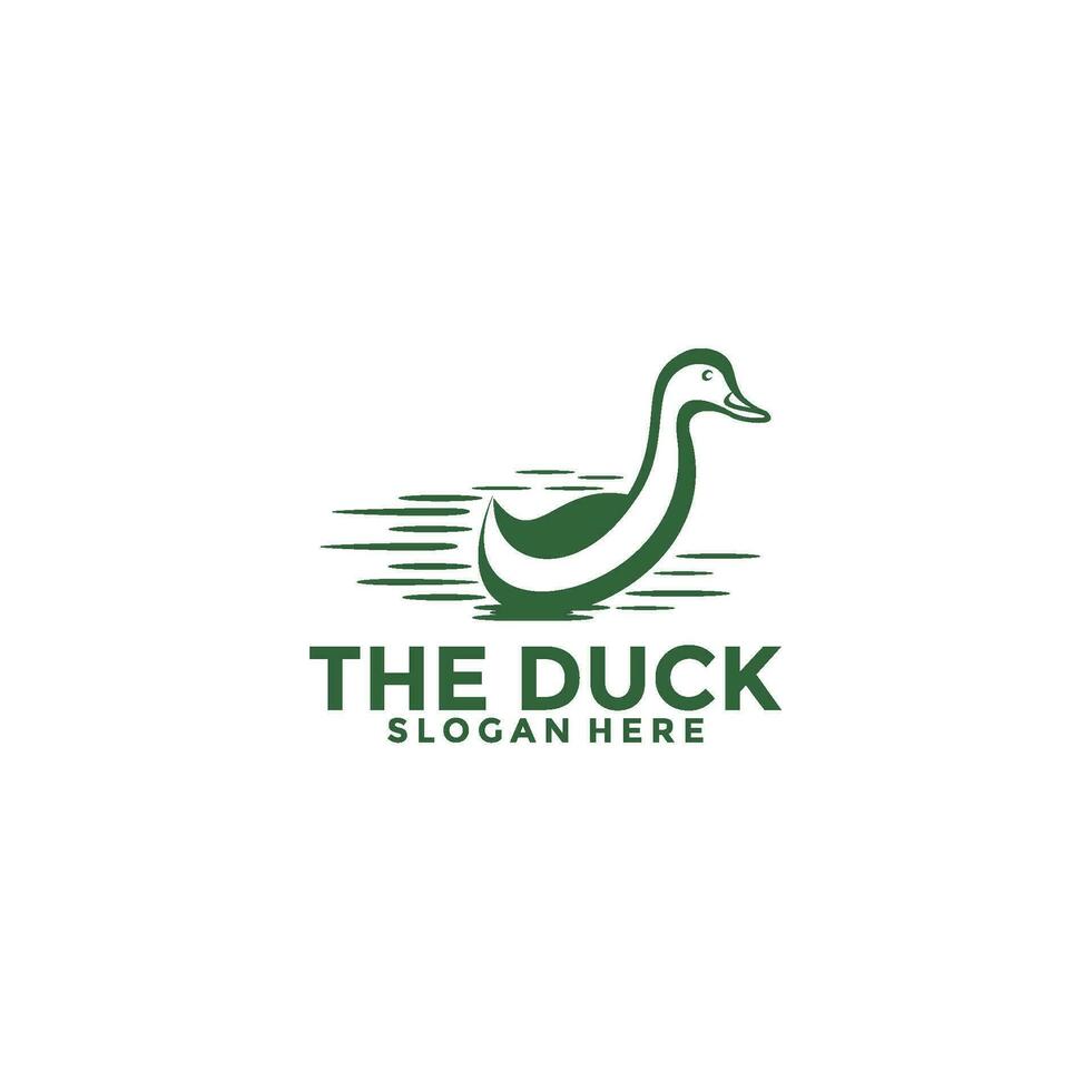 Fast Duck Vector , Mallard logo hunting. Duck farm Logo Vector illustration Template