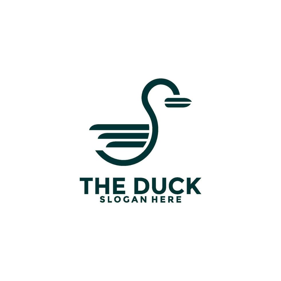 Fast Duck Vector , Mallard logo hunting. Duck farm Logo Vector illustration Template