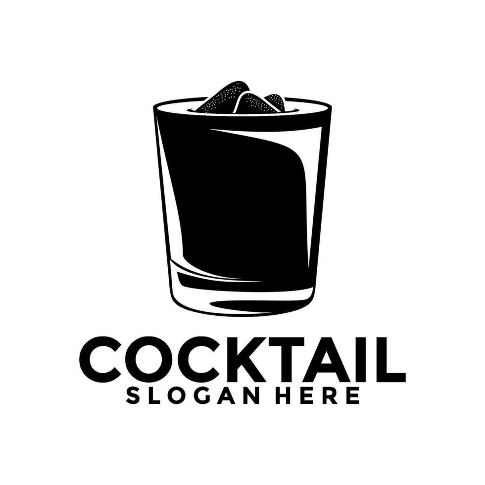 Cocktail logo design vector vintage. alcohol drink icon. cocktail glass vector retro design template