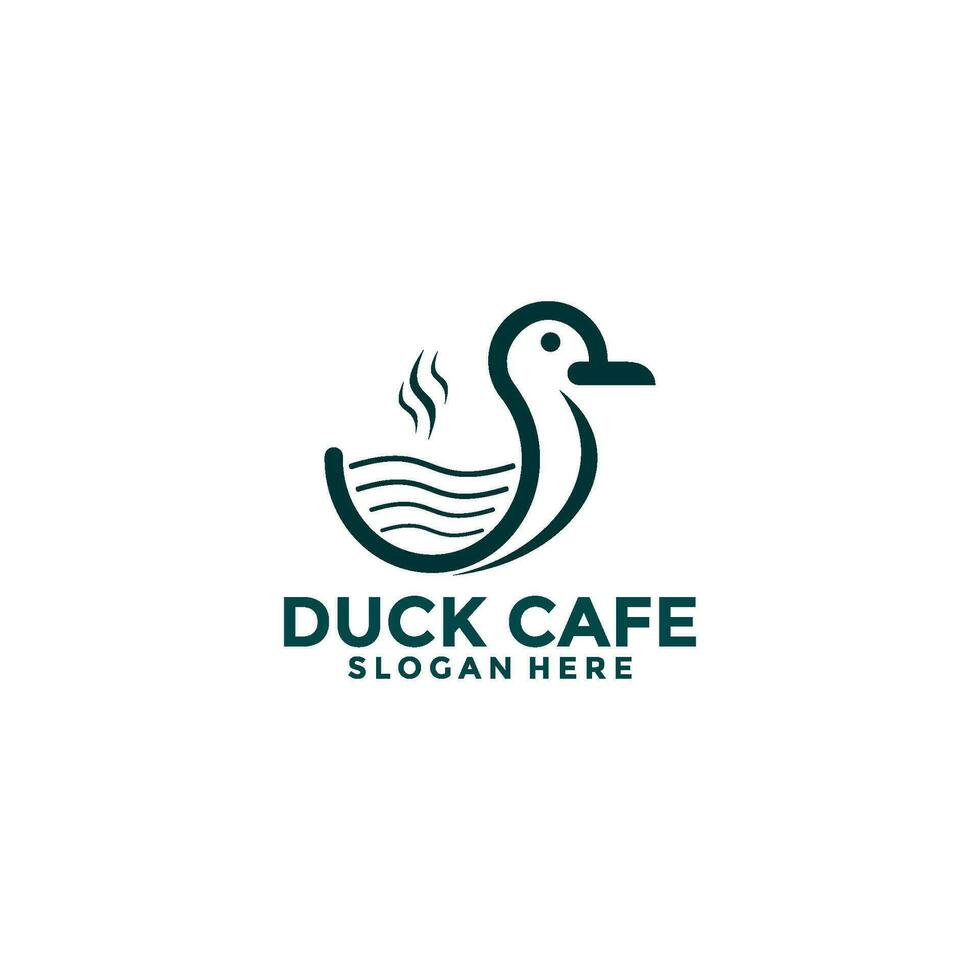 Pato café vector , creativo restaurante logo diseño modelo