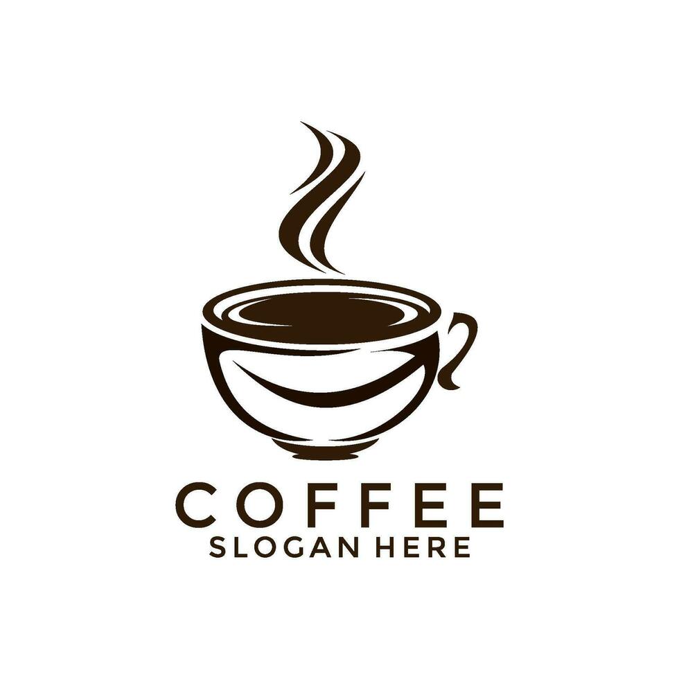 café frijol y café taza logo vector, café comercio, café logo diseño inspiración vector modelo