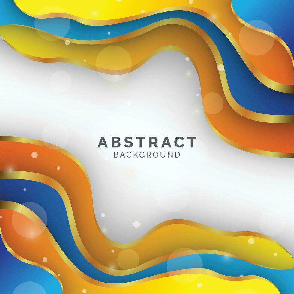 Abstract modern colourful liquid shape background, template for website, banner art, poster design, yellow and blue gradient wallpaper, vector illustration