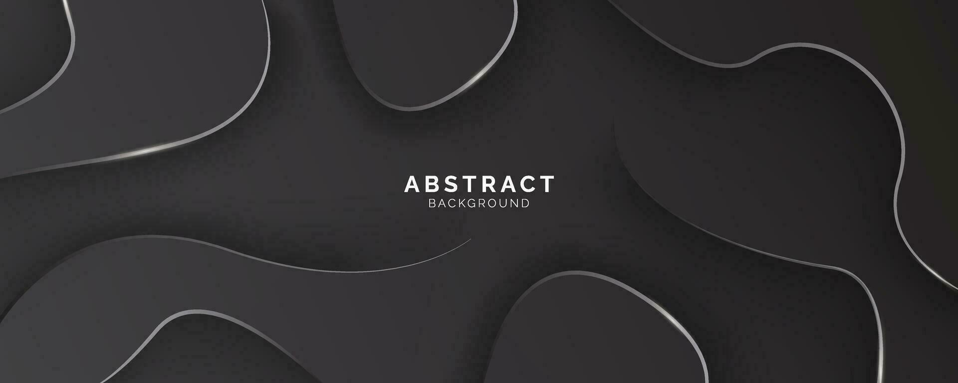 Abstract background liquid shape dark black composition, modern template for website, banner art, poster design, vector illustration