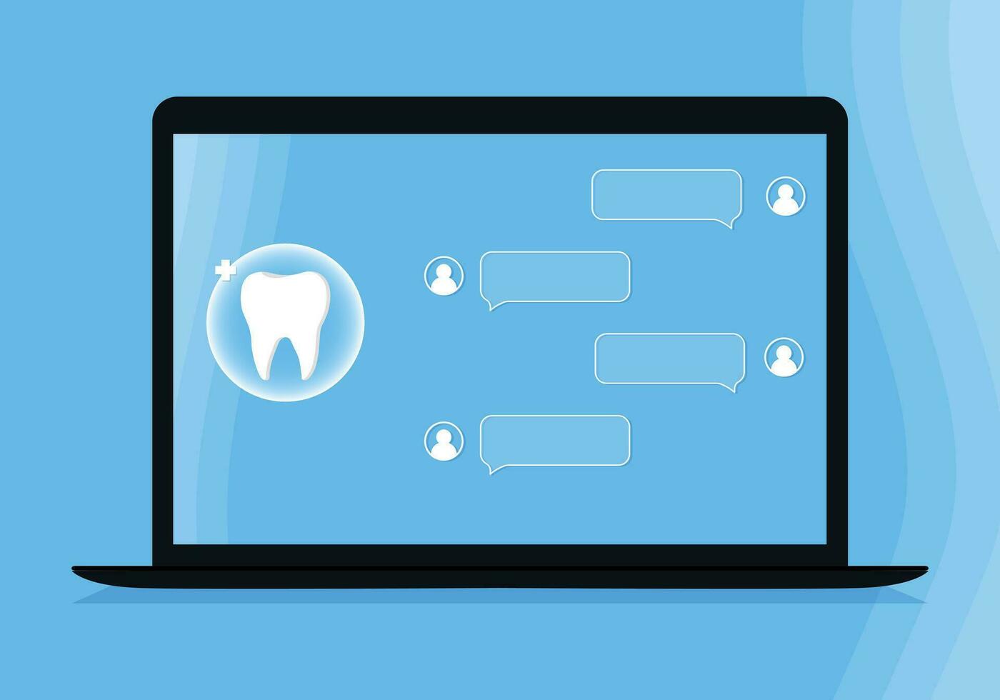 Dentist profession web banner or landing page with teeth icon. White healthy tooth. Dental banner or background. Vector illustration