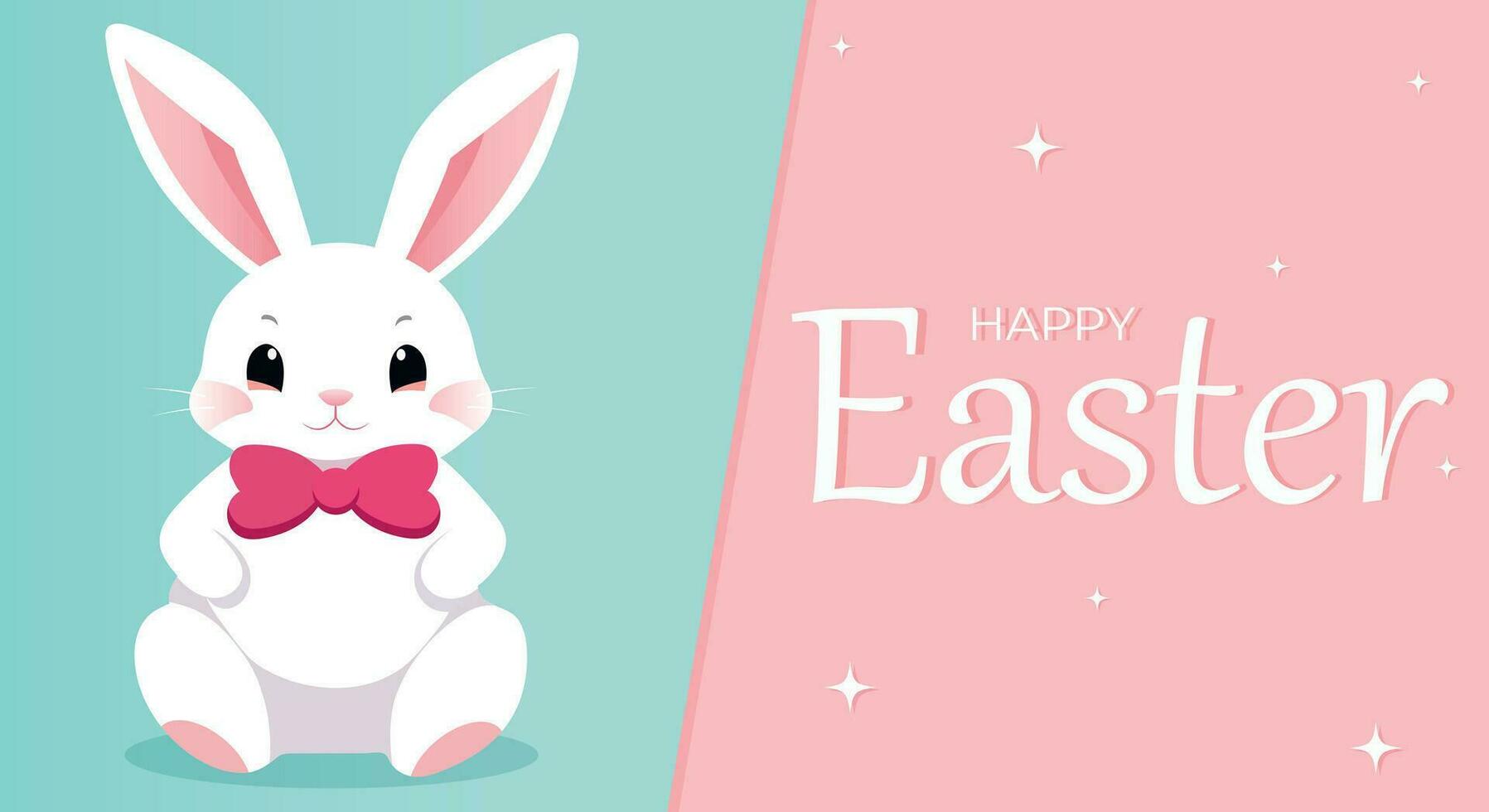 easter bunny with easter eggs. easter greeting card with bunny. Happy Easter. Cute rabbit for Easter. Bunny ears and Easter eggs. Vector illustration. Greeting card. Bunny in the egg