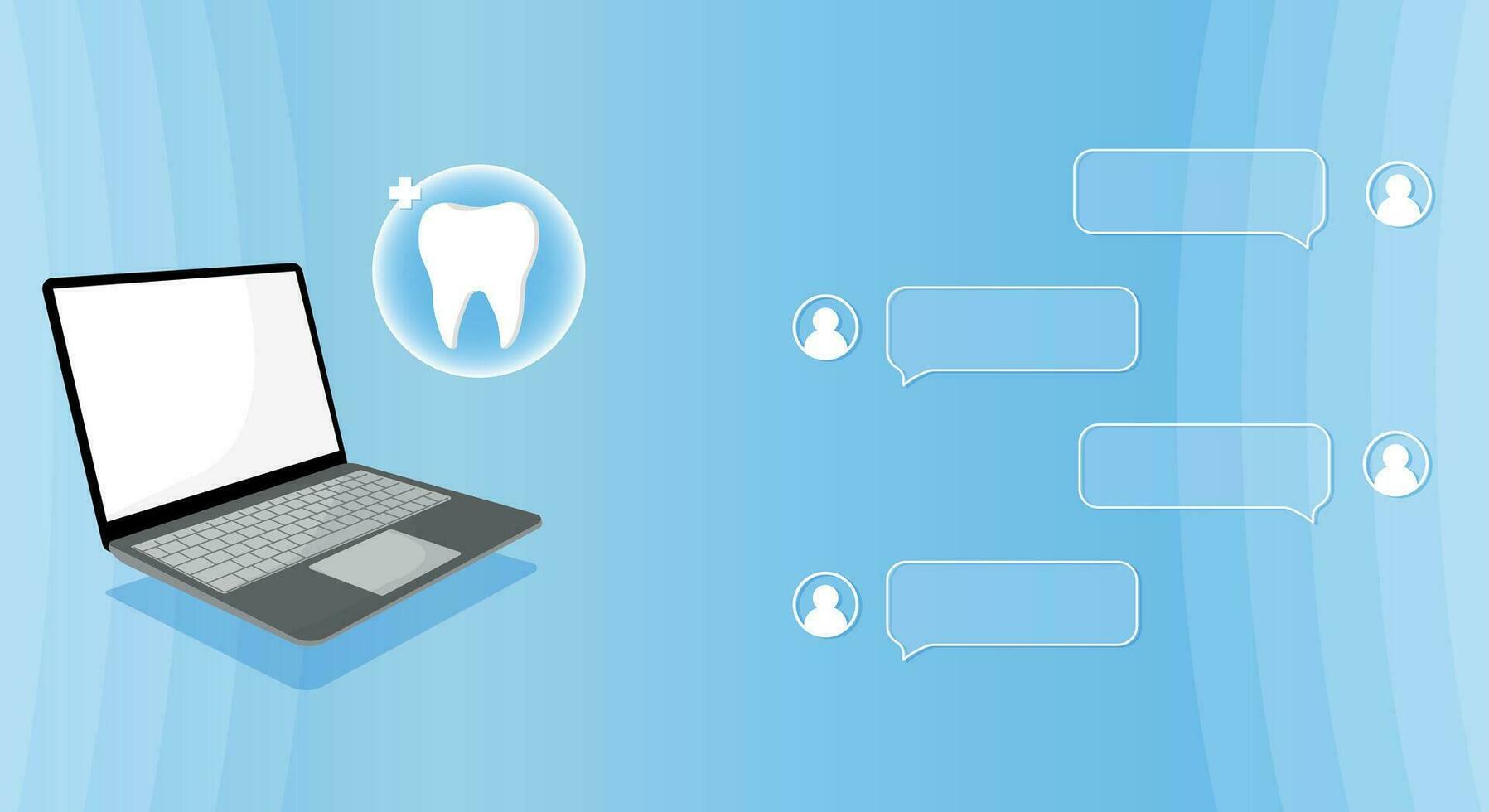 Dentist profession web banner or landing page with teeth icon. White healthy tooth. Dental banner or background. Vector illustration