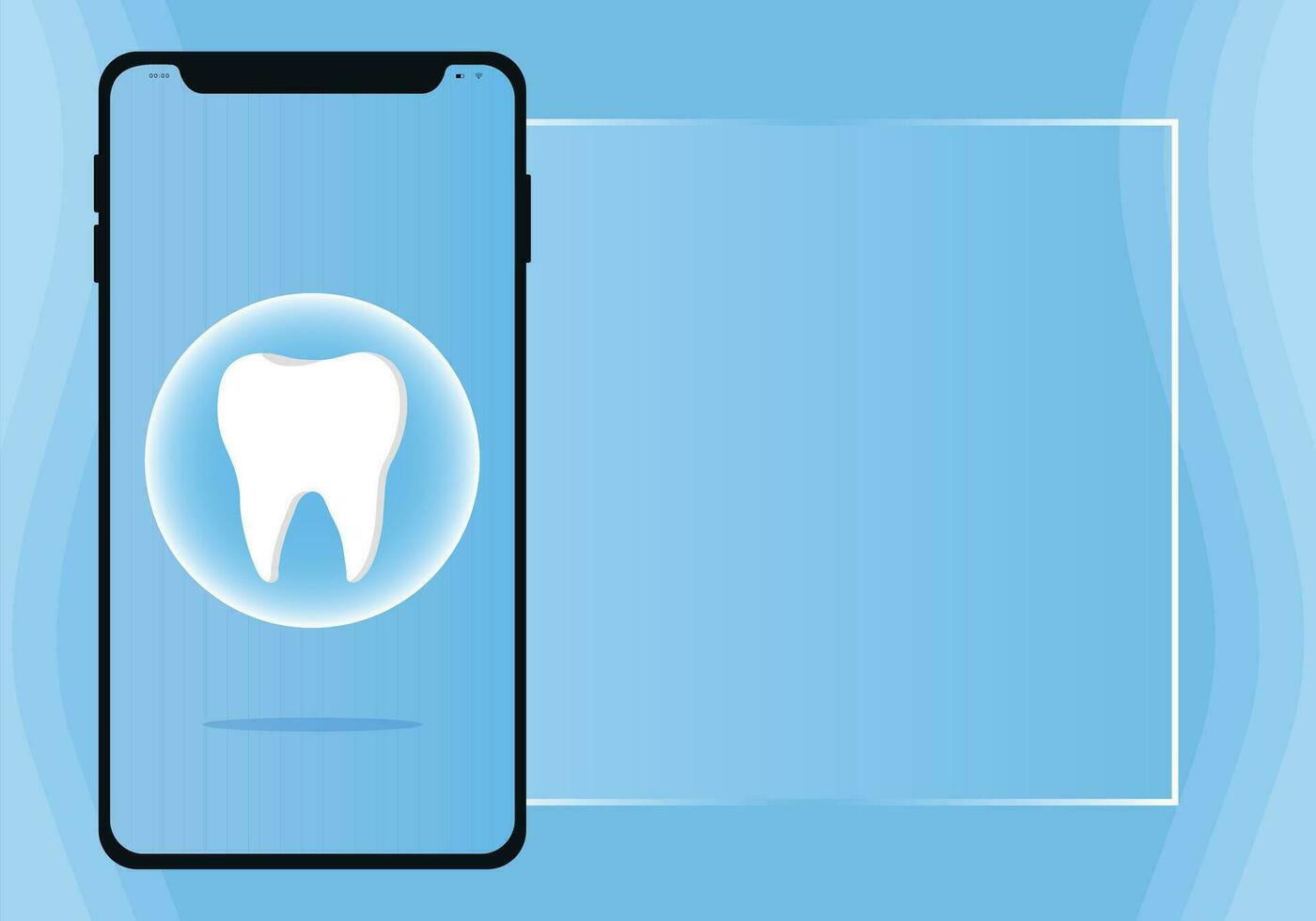 Dentist profession web banner or landing page with teeth icon. White healthy tooth. Dental banner or background. Vector illustration