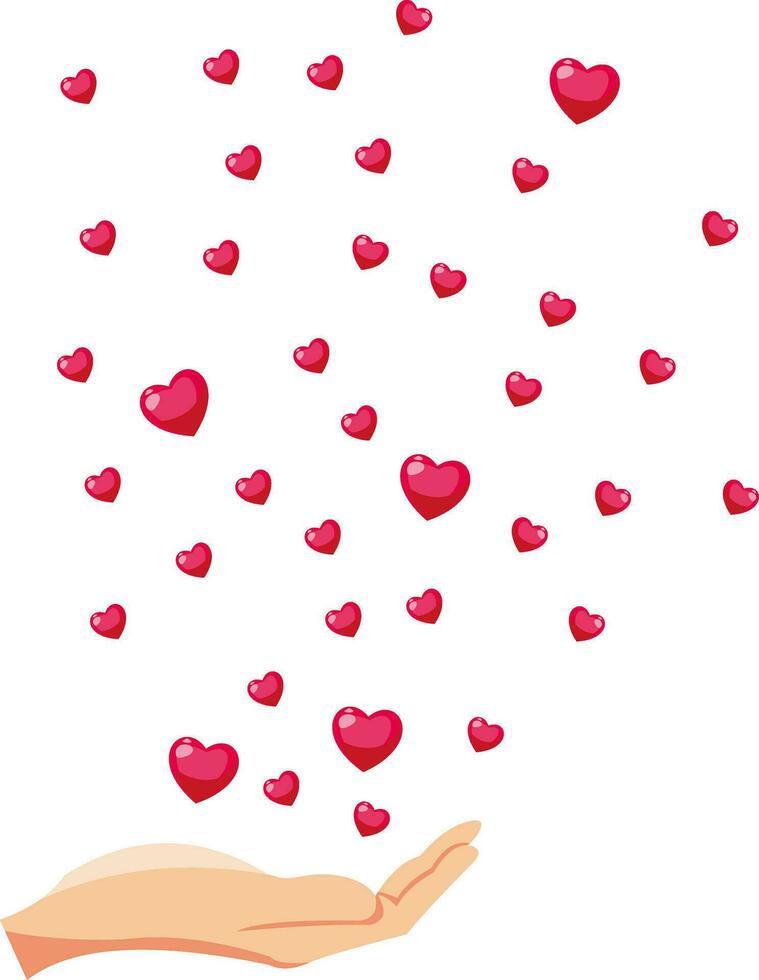 Valentines Day Background Design with Heart Stickers Scattered vector